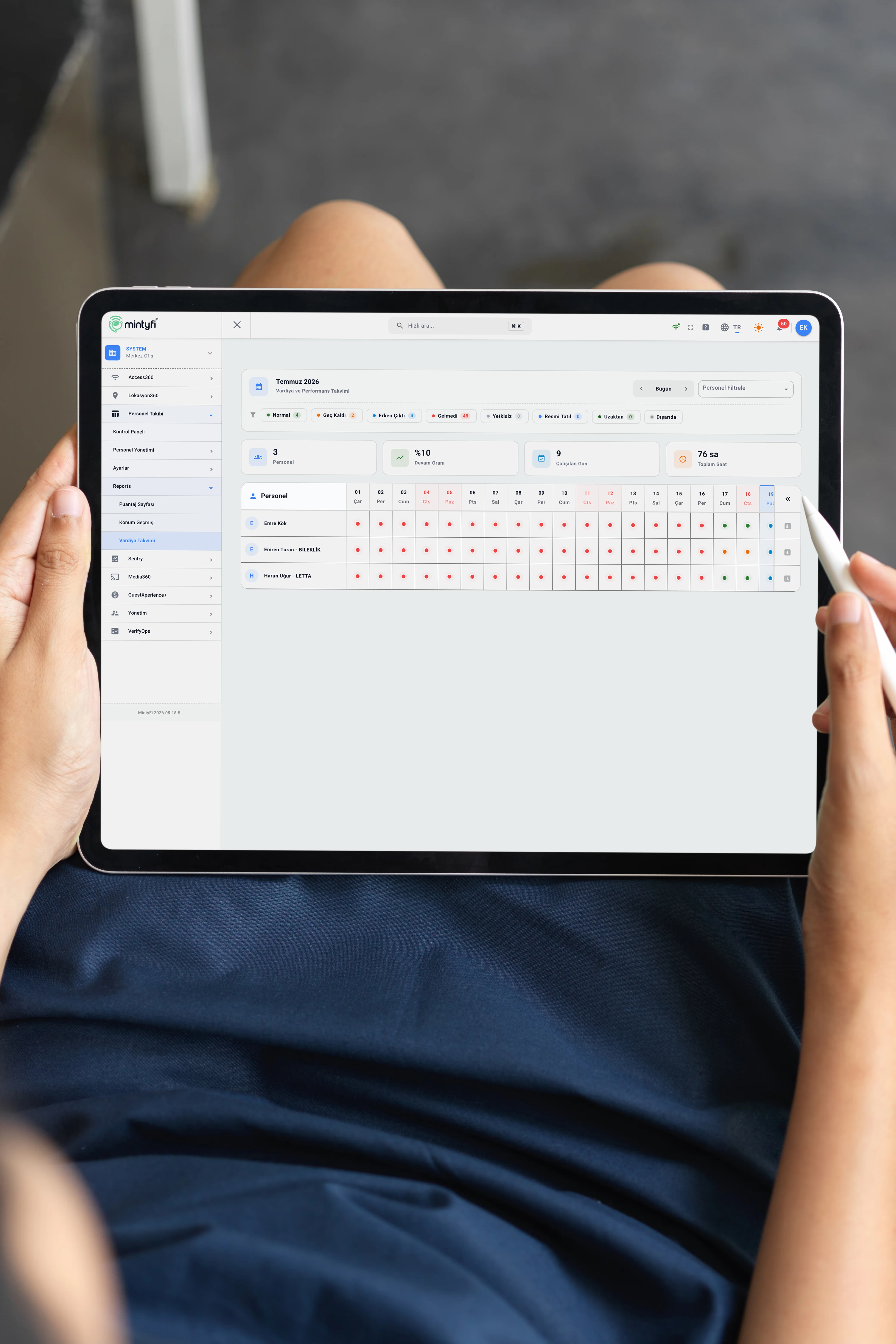 Employee Tracking staff location screen
